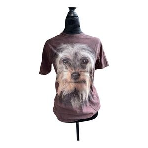 The Mountain Yorkshire Terrier Dog T-Shirt unisex‎ Size S Brown Tie Dye USA TEE